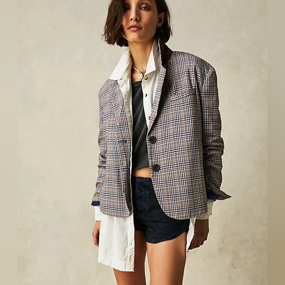 Free People | We The Free Cali Plaid Blazer